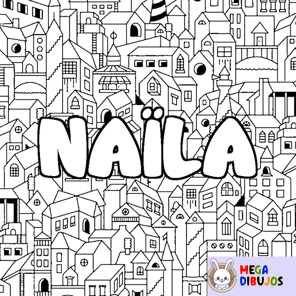 Coloraci&oacute;n del nombre NA&Iuml;LA - decorado ciudad