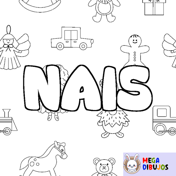 Coloraci&oacute;n del nombre NAIS - decorado juguetes