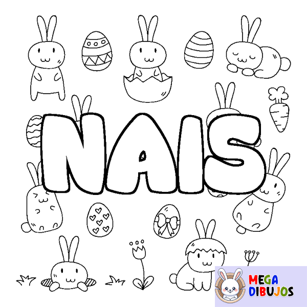 Coloraci&oacute;n del nombre NAIS - decorado Pascua