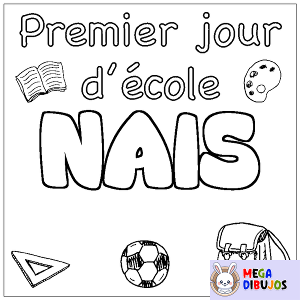 Coloraci&oacute;n del nombre NAIS - decorado primer d&iacute;a de escuela