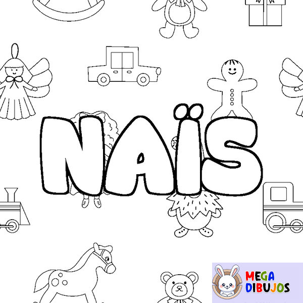 Coloraci&oacute;n del nombre NA&Iuml;S - decorado juguetes