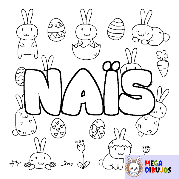 Coloraci&oacute;n del nombre NA&Iuml;S - decorado Pascua