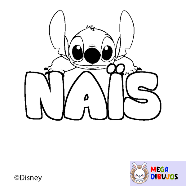 Coloraci&oacute;n del nombre NA&Iuml;S - decorado Stitch