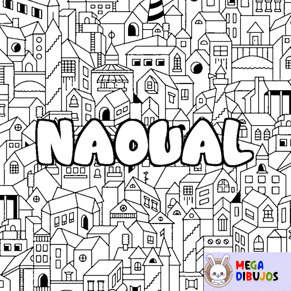 Coloraci&oacute;n del nombre NAOUAL - decorado ciudad