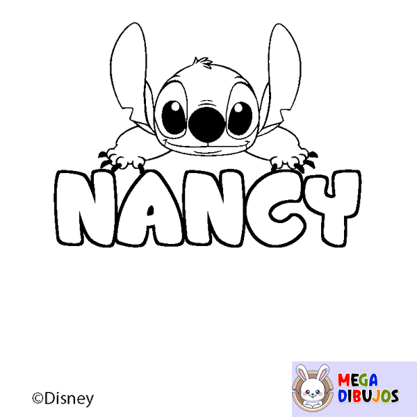 Coloraci&oacute;n del nombre NANCY - decorado Stitch