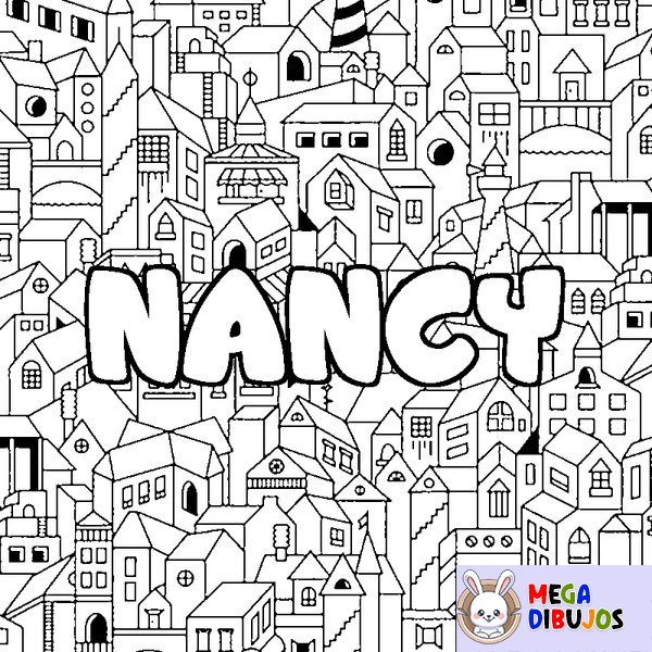 Coloraci&oacute;n del nombre NANCY - decorado ciudad