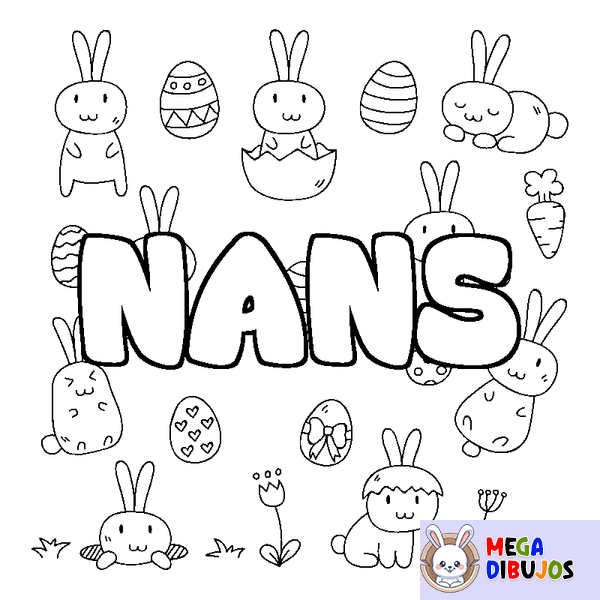 Coloraci&oacute;n del nombre NANS - decorado Pascua