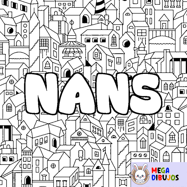 Coloraci&oacute;n del nombre NANS - decorado ciudad