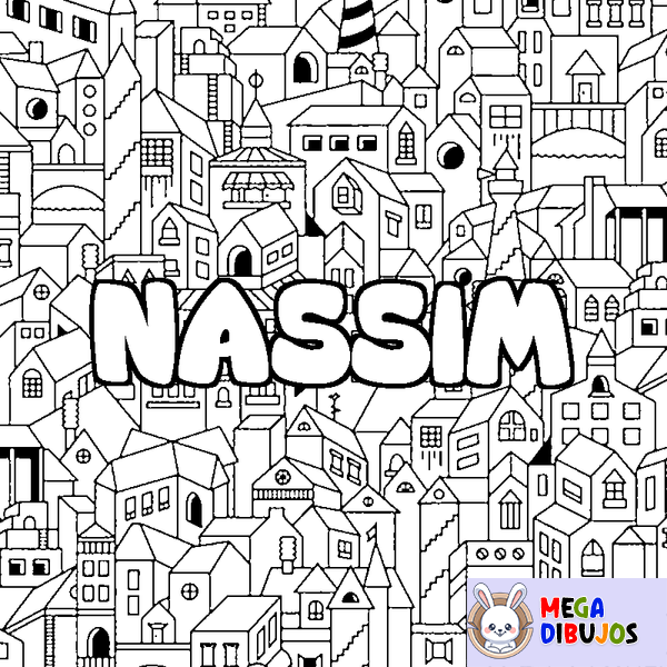 Coloraci&oacute;n del nombre NASSIM - decorado ciudad