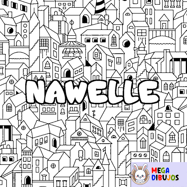 Coloraci&oacute;n del nombre NAWELLE - decorado ciudad
