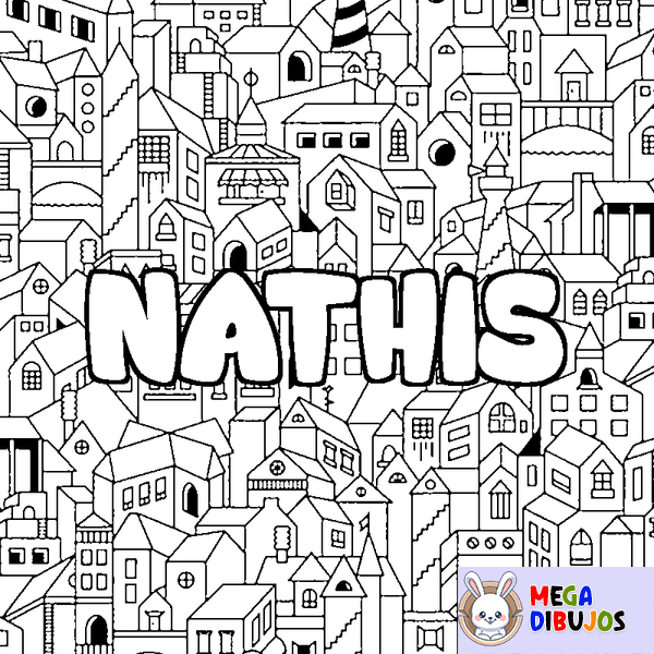 Coloraci&oacute;n del nombre NATHIS - decorado ciudad