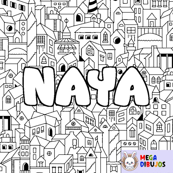 Coloraci&oacute;n del nombre NAYA - decorado ciudad