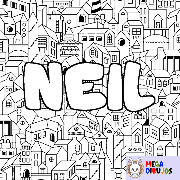 Coloraci&oacute;n del nombre NEIL - decorado ciudad
