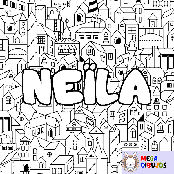 Coloraci&oacute;n del nombre NE&Iuml;LA - decorado ciudad