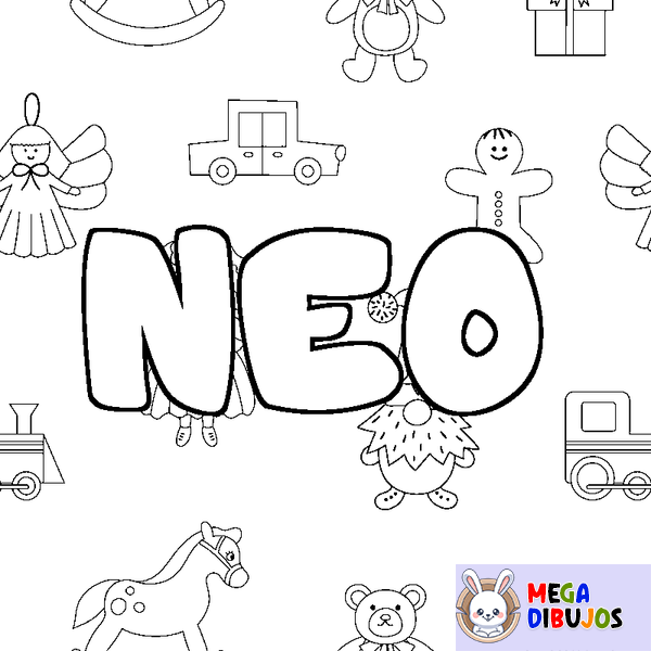 Coloraci&oacute;n del nombre NEO - decorado juguetes