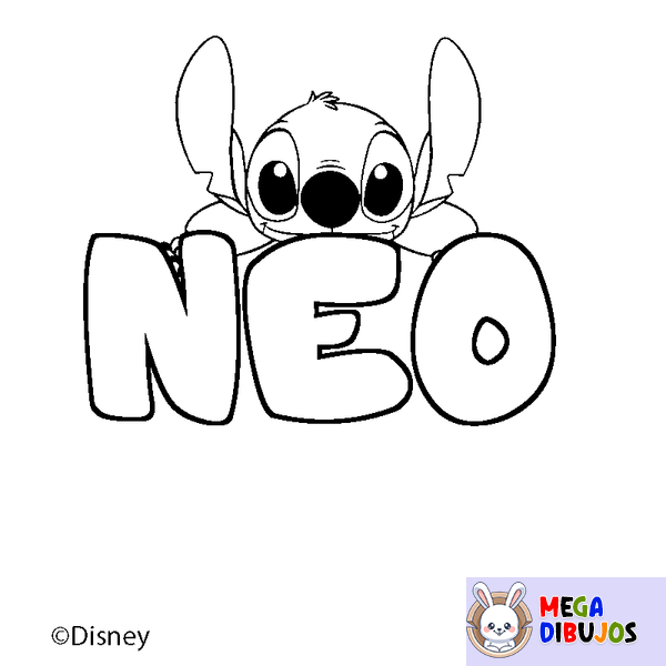 Coloraci&oacute;n del nombre NEO - decorado Stitch