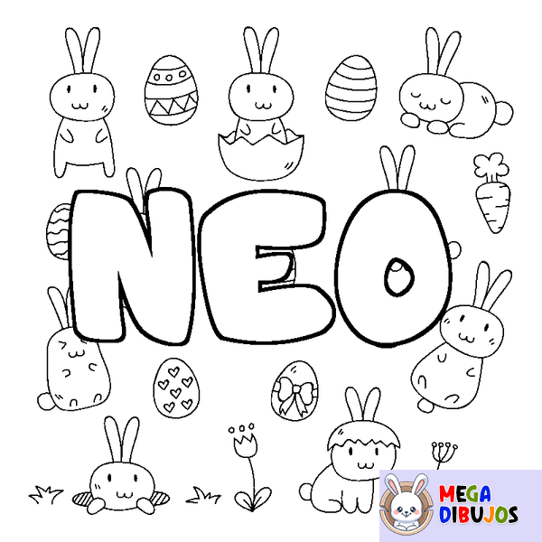 Coloraci&oacute;n del nombre NEO - decorado Pascua
