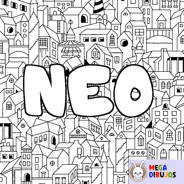 Coloraci&oacute;n del nombre NEO - decorado ciudad