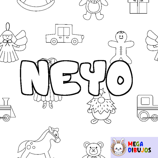 Coloraci&oacute;n del nombre NEYO - decorado juguetes