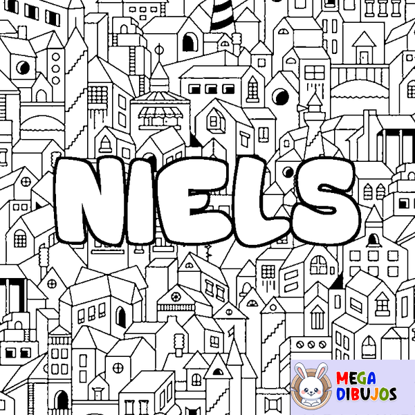 Coloraci&oacute;n del nombre NIELS - decorado ciudad