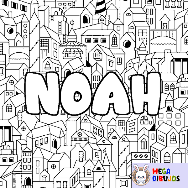 Coloraci&oacute;n del nombre NOAH - decorado ciudad