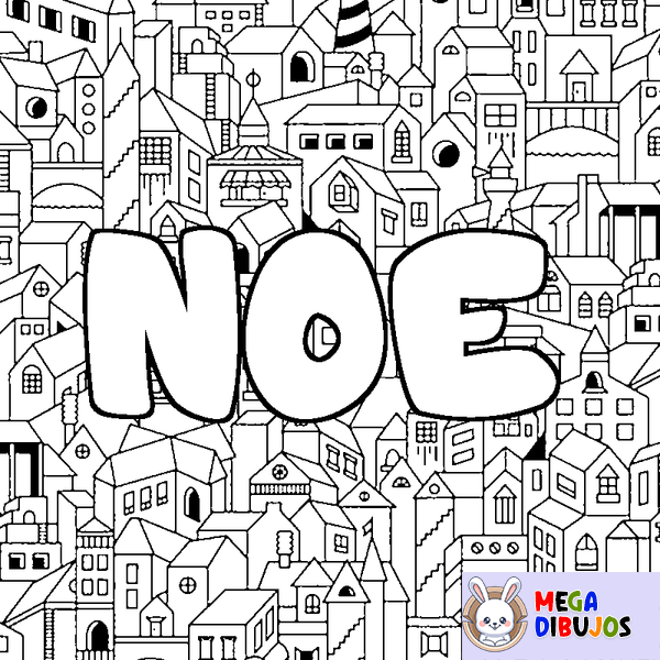 Coloraci&oacute;n del nombre NOE - decorado ciudad