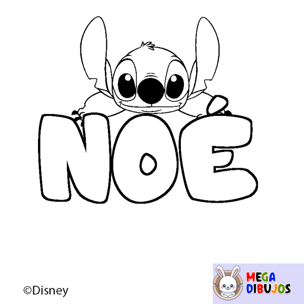 Coloraci&oacute;n del nombre NO&Eacute; - decorado Stitch