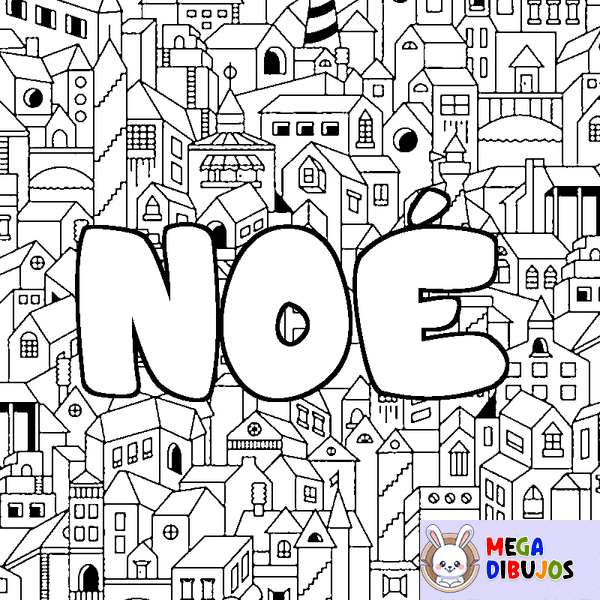 Coloraci&oacute;n del nombre NO&Eacute; - decorado ciudad