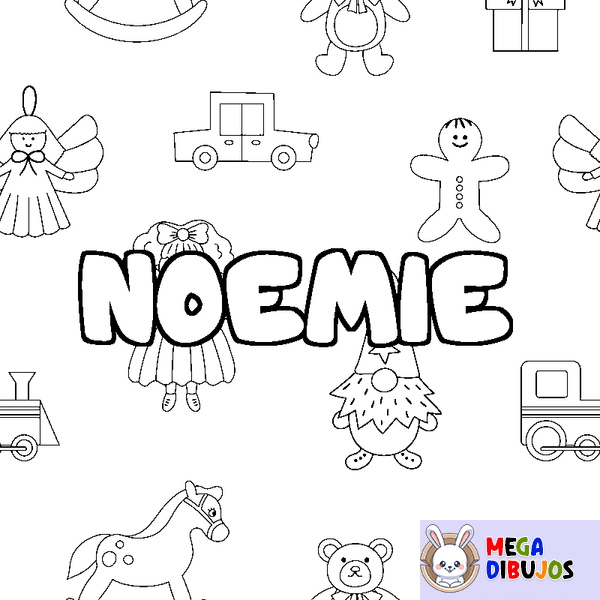 Coloraci&oacute;n del nombre NOEMIE - decorado juguetes