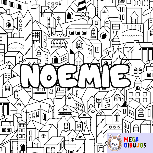 Coloraci&oacute;n del nombre NOEMIE - decorado ciudad
