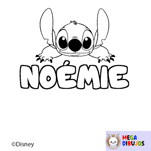 Coloraci&oacute;n del nombre NO&Eacute;MIE - decorado Stitch