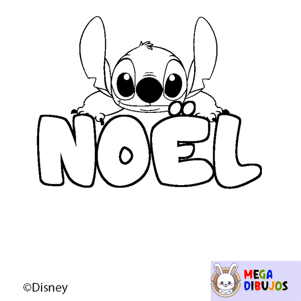Coloraci&oacute;n del nombre NO&Euml;L - decorado Stitch