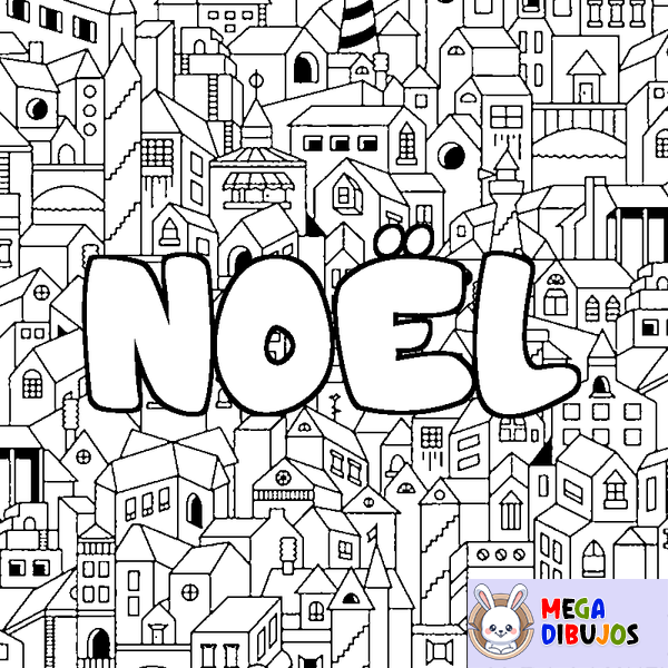 Coloraci&oacute;n del nombre NO&Euml;L - decorado ciudad