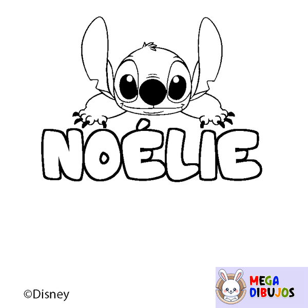 Coloraci&oacute;n del nombre NO&Eacute;LIE - decorado Stitch