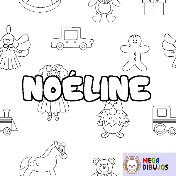 Coloraci&oacute;n del nombre NO&Eacute;LINE - decorado juguetes