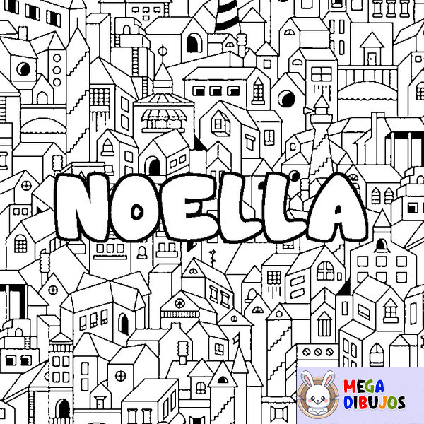 Coloraci&oacute;n del nombre NOELLA - decorado ciudad