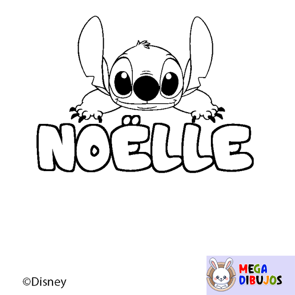 Coloraci&oacute;n del nombre NO&Euml;LLE - decorado Stitch