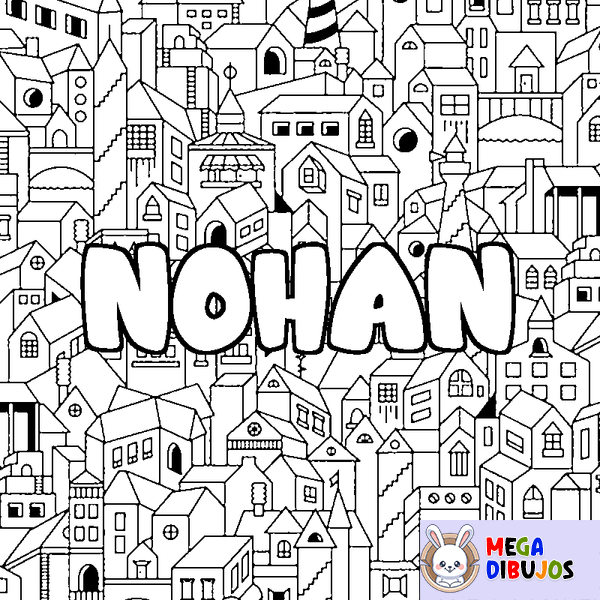 Coloraci&oacute;n del nombre NOHAN - decorado ciudad