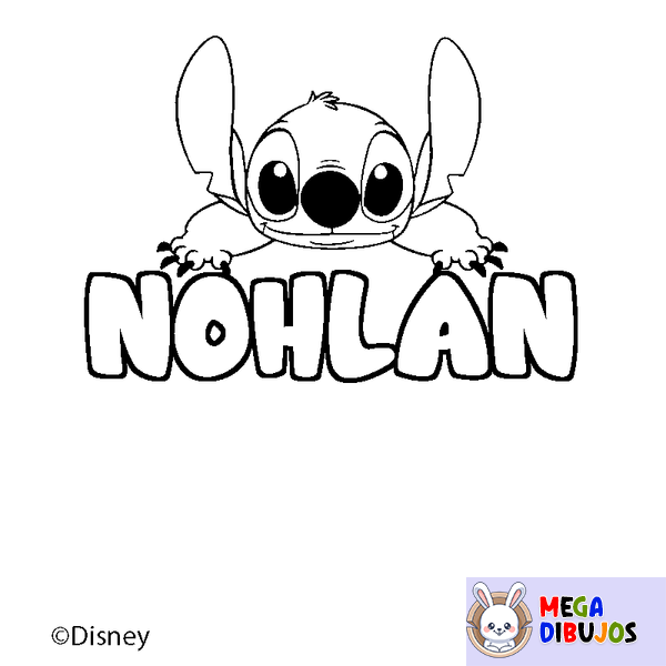 Coloraci&oacute;n del nombre NOHLAN - decorado Stitch