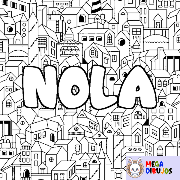 Coloraci&oacute;n del nombre NOLA - decorado ciudad