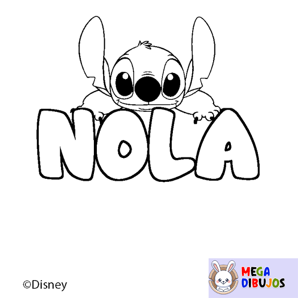 Coloraci&oacute;n del nombre NOLA - decorado Stitch