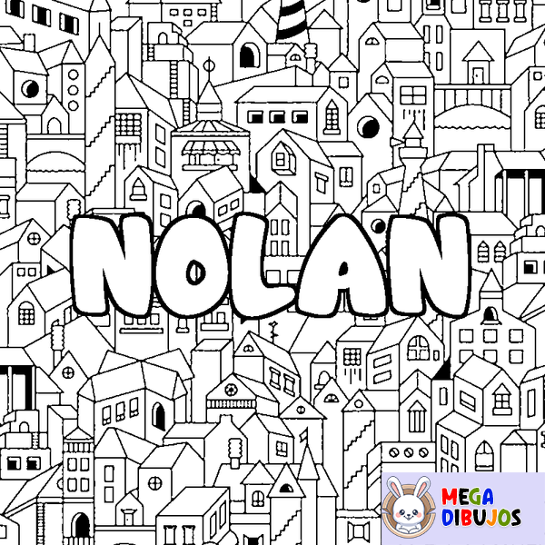 Coloraci&oacute;n del nombre NOLAN - decorado ciudad