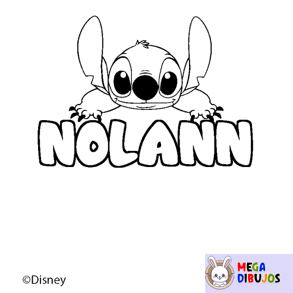 Coloraci&oacute;n del nombre NOLANN - decorado Stitch
