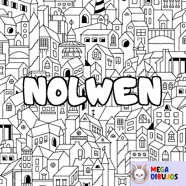 Coloraci&oacute;n del nombre NOLWEN - decorado ciudad