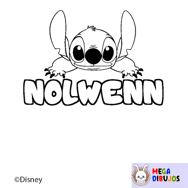 Coloraci&oacute;n del nombre NOLWENN - decorado Stitch