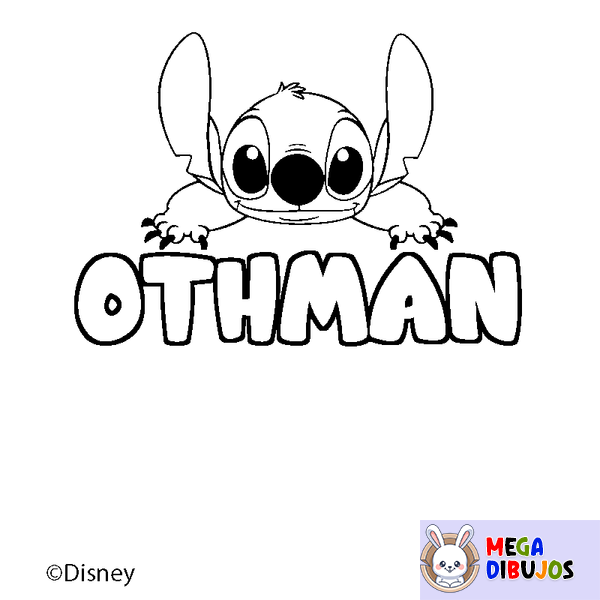Coloraci&oacute;n del nombre OTHMAN - decorado Stitch