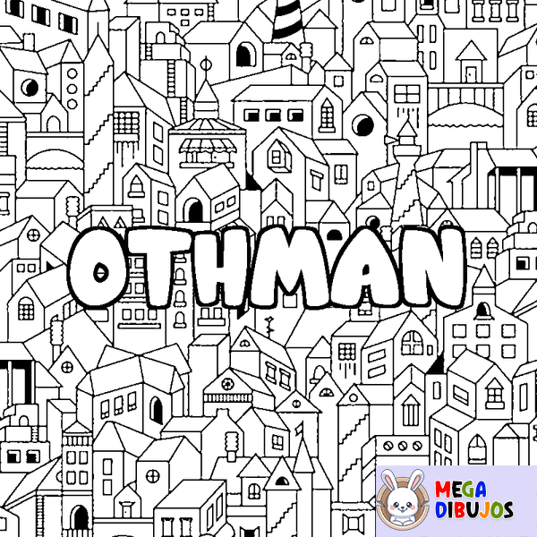 Coloraci&oacute;n del nombre OTHMAN - decorado ciudad