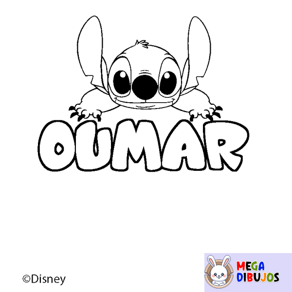 Coloraci&oacute;n del nombre OUMAR - decorado Stitch