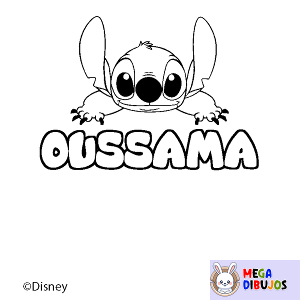 Coloraci&oacute;n del nombre OUSSAMA - decorado Stitch
