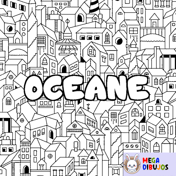 Coloraci&oacute;n del nombre OCEANE - decorado ciudad